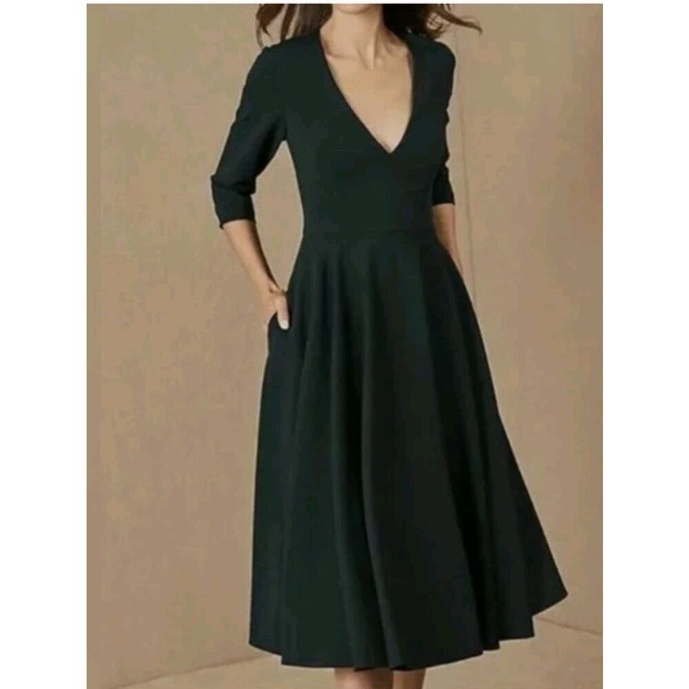 BHLDN New Valdis in Emerald Green Holiday Dress Size 4 Dam Hole In Small